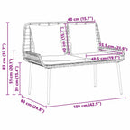 Garten Essgruppe 3 pcs Braun und Creme Poly-Rattan