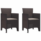 Gartenstuhl mit Kissen 2 pcs Braun 53 x 49 x 85 cm Polypropylen