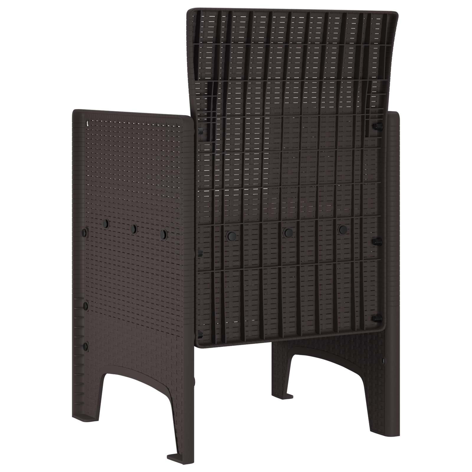 Gartenstuhl mit Kissen 2 pcs Braun 53 x 49 x 85 cm Polypropylen