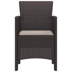 Gartenstuhl mit Kissen 2 pcs Braun 53 x 49 x 85 cm Polypropylen