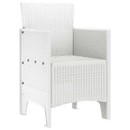 Gartenstuhl mit Kissen 2 pcs Weiß 53 x 49 x 85 cm Polypropylen