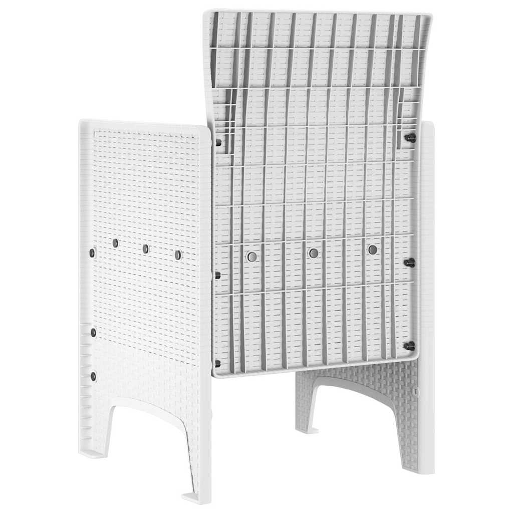 Gartenstuhl mit Kissen 2 pcs Weiß 53 x 49 x 85 cm Polypropylen