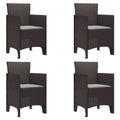 Gartenstuhl mit Kissen 4 pcs Braun 53 x 49 x 85 cm Polypropylen