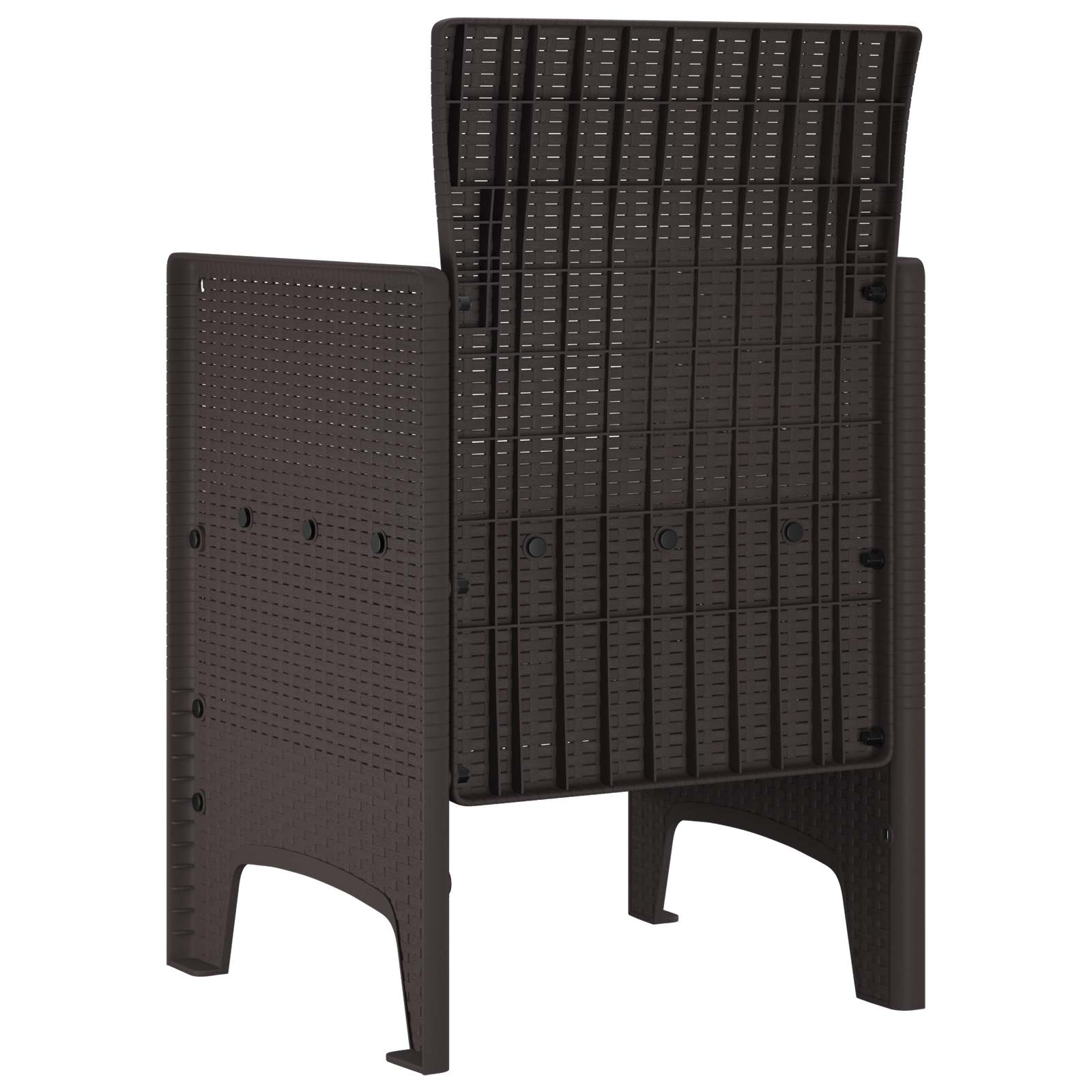 Gartenstuhl mit Kissen 4 pcs Braun 53 x 49 x 85 cm Polypropylen