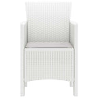 Gartenstuhl mit Kissen 4 pcs Weiß 53 x 49 x 85 cm Polypropylen