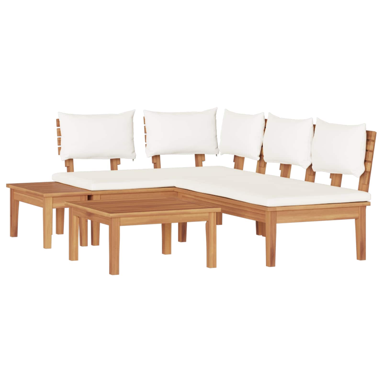 Gartensofa-set 4 pcs Braun und Creme