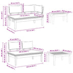 Gartensofa-set 4 pcs Braun und Creme