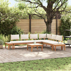 Gartensofa-set 4 pcs Braun und Creme