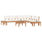 Gartensofa-set 4 pcs Braun und Creme