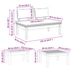 Gartensofa-set 4 pcs Braun und Creme