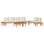Gartensofa-set 5 pcs Braun und Creme