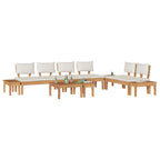 Gartensofa-set 5 pcs Braun und Creme