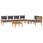 Gartensofa-set 5 pcs Braun und Grau