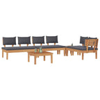Gartensofa-set 5 pcs Braun und Grau