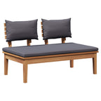 Gartensofa-set 4 pcs Braun und Grau