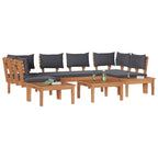 Gartensofa-set 4 pcs Braun und Grau