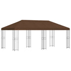 Pavillon mit Seitenwänden 6 x 3 m Braun Polyester und Stahl 190