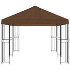 Pavillon mit Seitenwänden 6 x 3 m Braun Polyester und Stahl 190