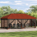 Pavillon mit Seitenwänden 6 x 3 m Terrakotta