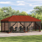Pavillon mit Seitenwänden 6 x 3 m Terrakotta