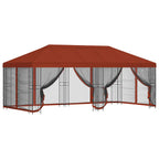 Pavillon mit Seitenwänden 6 x 3 m Terrakotta