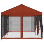 Pavillon mit Seitenwänden 6 x 3 m Terrakotta