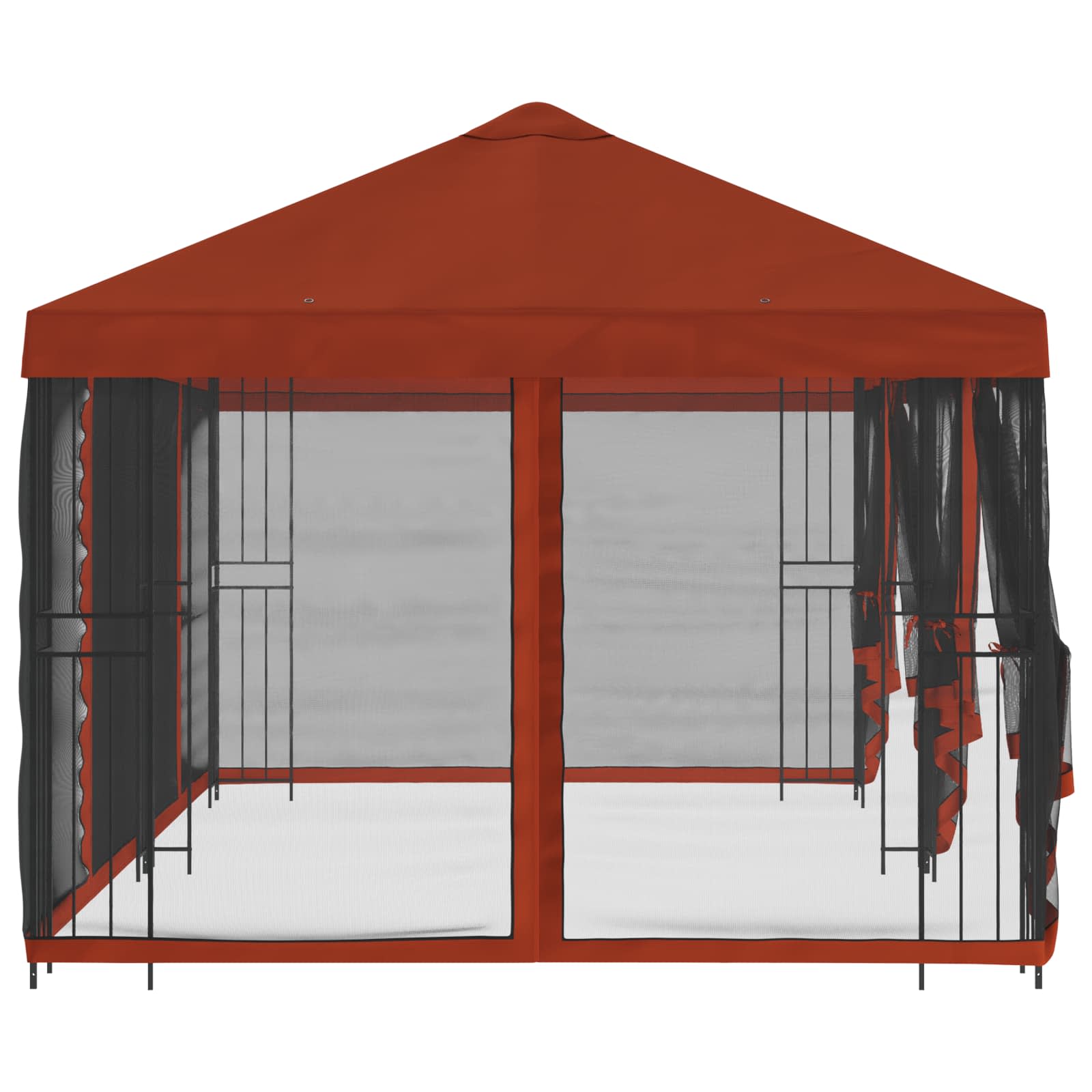 Pavillon mit Seitenwänden 6 x 3 m Terrakotta