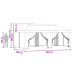 Pavillon mit Seitenwänden 6 x 3 m Terrakotta