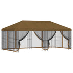 Pavillon mit Seitenwänden 6 x 3 m Taupe Polyester und Stahl 190
