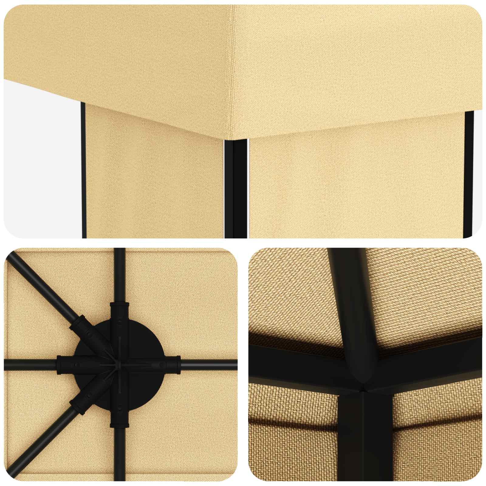 Garten Pavillon 6 x 3 m Creme Polyester und Stahl 190