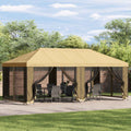 Garten Pavillon 6 x 3 m Creme Polyester und Stahl 190