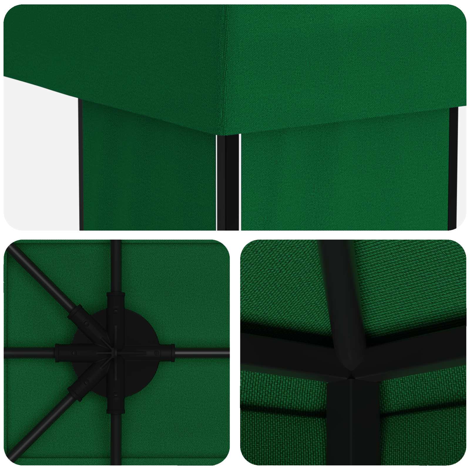 Garten Pavillon 6 x 3 m Grün Polyester und Stahl 190