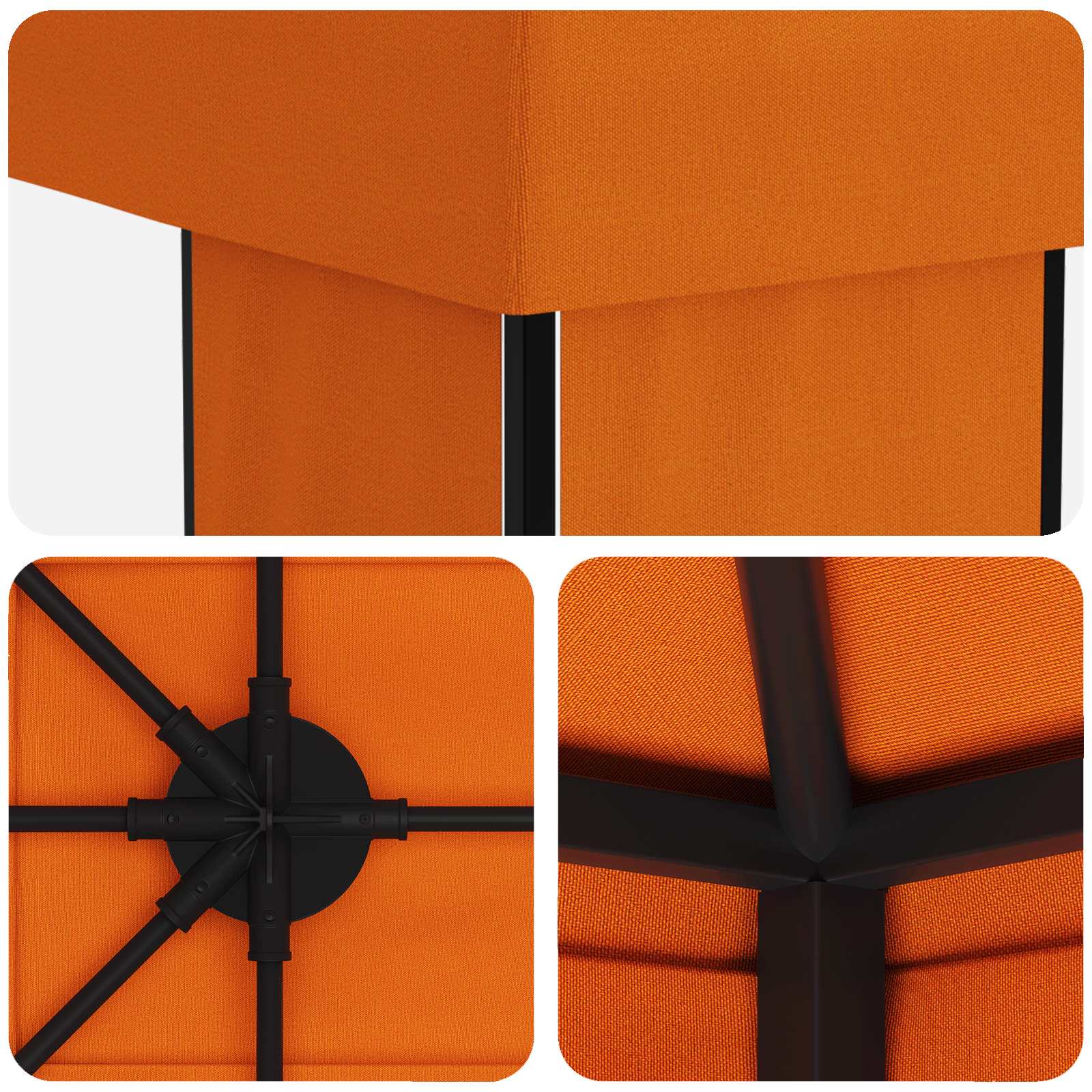 Garten Pavillon 6 x 3 m Orange Polyester und Stahl 190