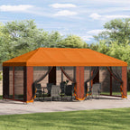 Garten Pavillon 6 x 3 m Orange Polyester und Stahl 190