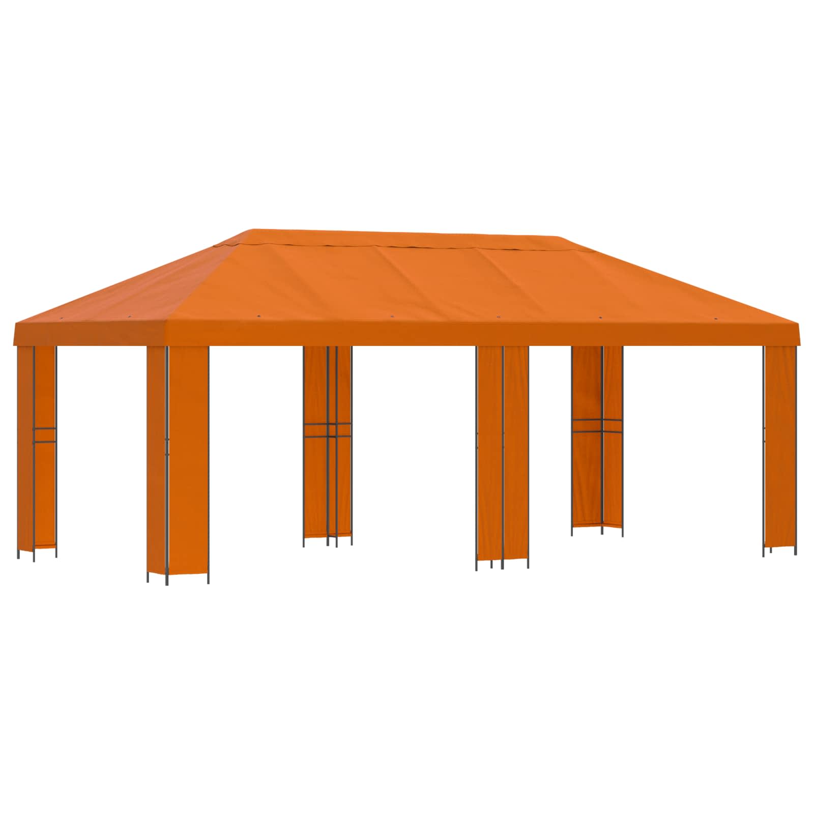 Garten Pavillon 6 x 3 m Orange Polyester und Stahl 190