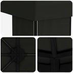 Garten Pavillon 6 x 3 m Schwarz Polyester und Stahl 190