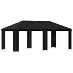Garten Pavillon 6 x 3 m Schwarz Polyester und Stahl 190