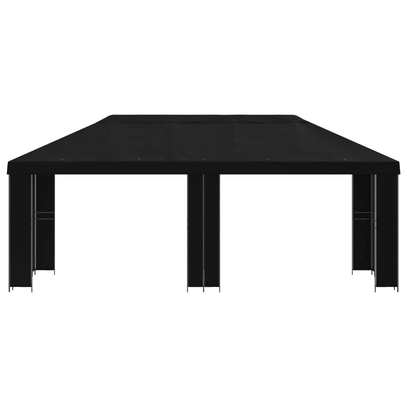 Garten Pavillon 6 x 3 m Schwarz Polyester und Stahl 190