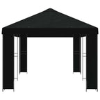 Garten Pavillon 6 x 3 m Schwarz Polyester und Stahl 190