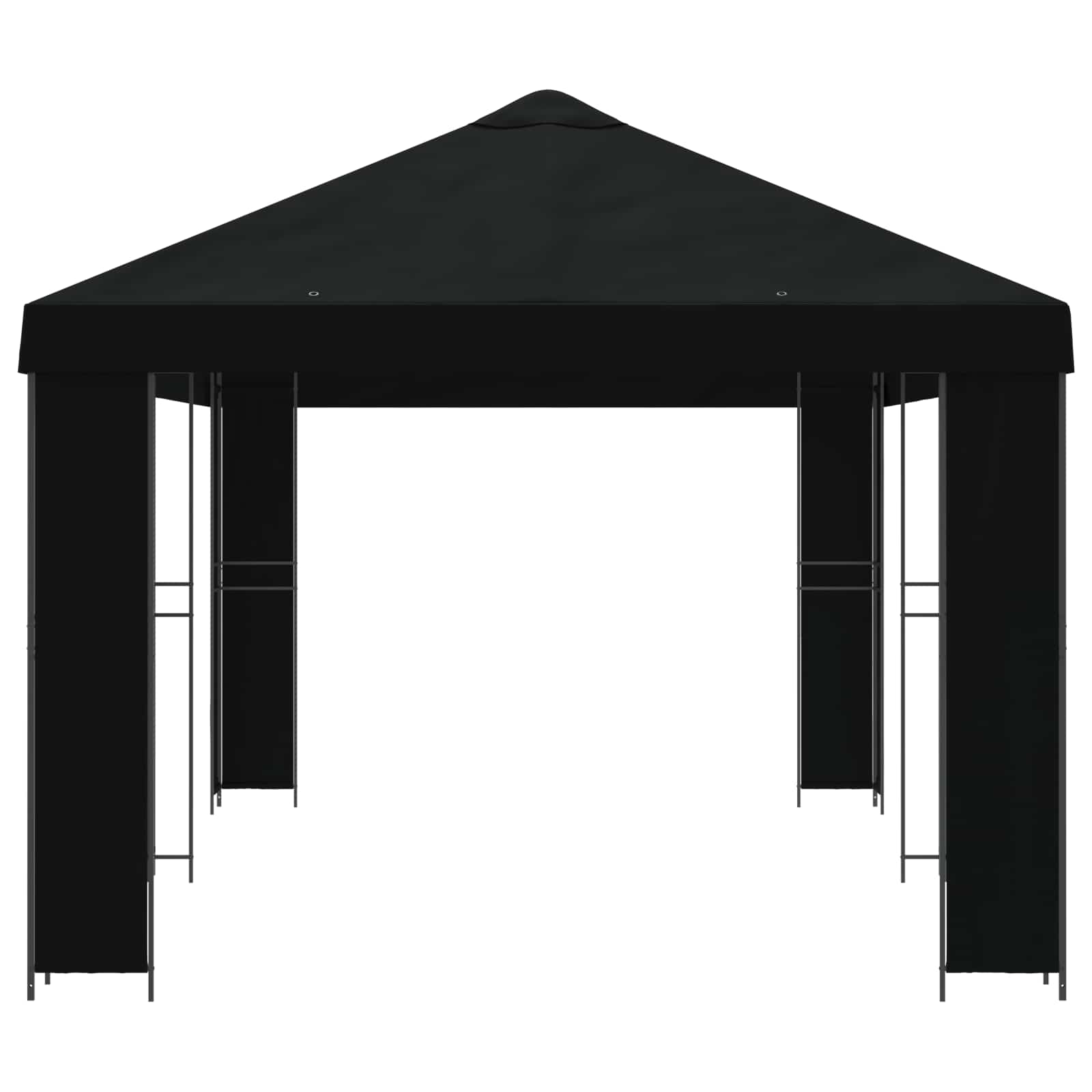 Garten Pavillon 6 x 3 m Schwarz Polyester und Stahl 190