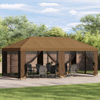 Pavillon mit Seitenwänden 6 x 3 m Beige Polyester und Stahl 190