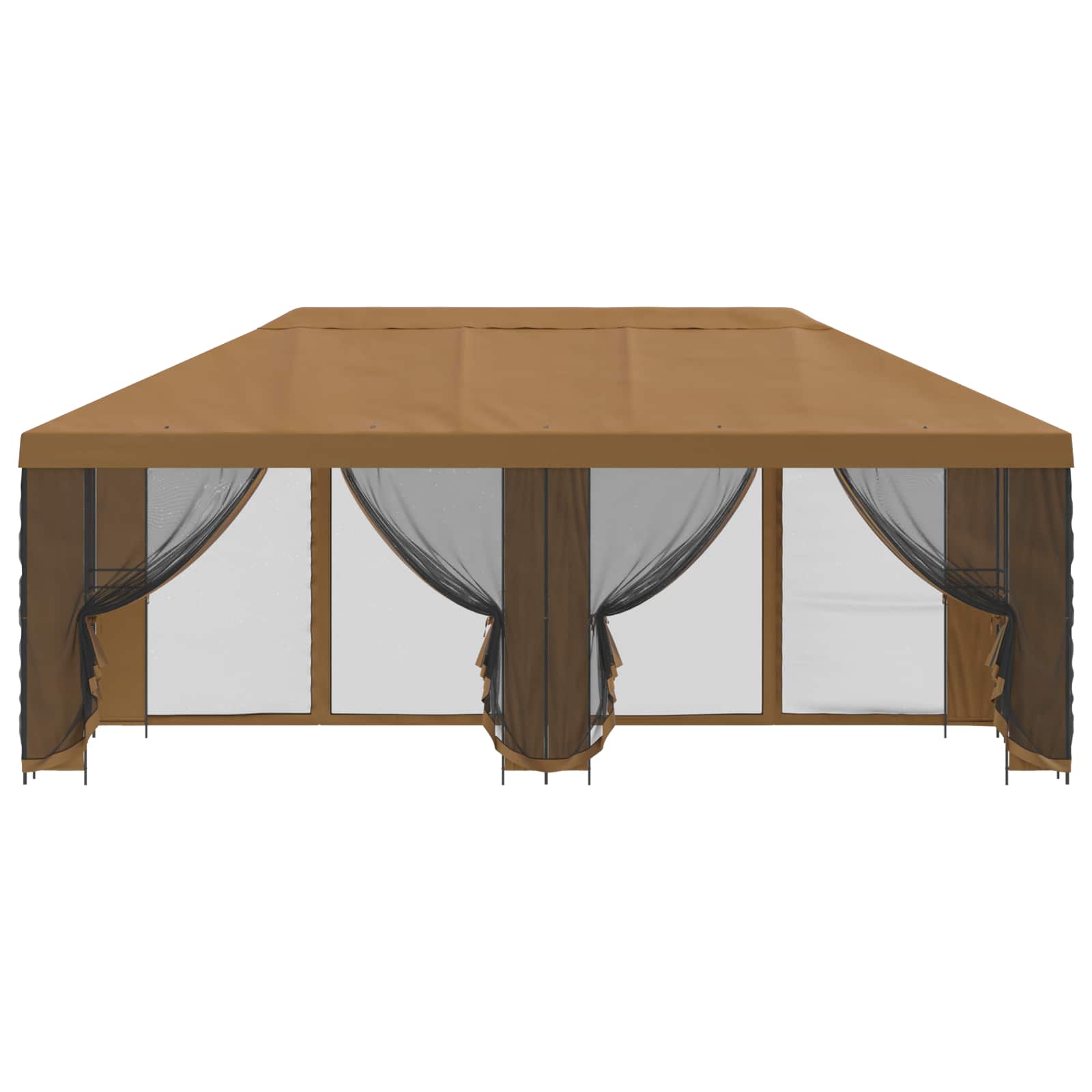 Pavillon mit Seitenwänden 6 x 3 m Beige Polyester und Stahl 190