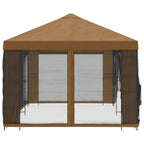 Pavillon mit Seitenwänden 6 x 3 m Beige Polyester und Stahl 190