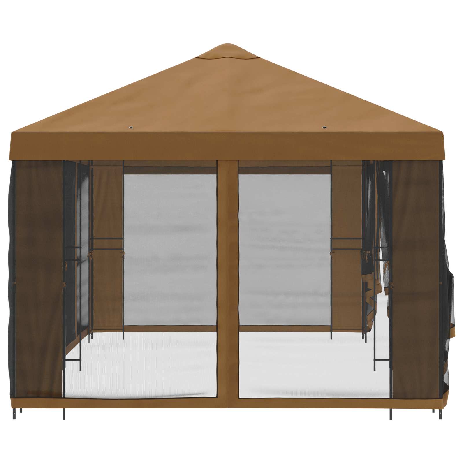 Pavillon mit Seitenwänden 6 x 3 m Beige Polyester und Stahl 190