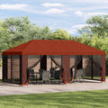 Pavillon mit Seitenwänden 6 x 3 m Terrakotta