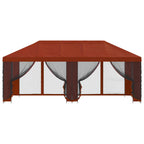 Pavillon mit Seitenwänden 6 x 3 m Terrakotta