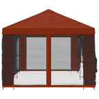 Pavillon mit Seitenwänden 6 x 3 m Terrakotta