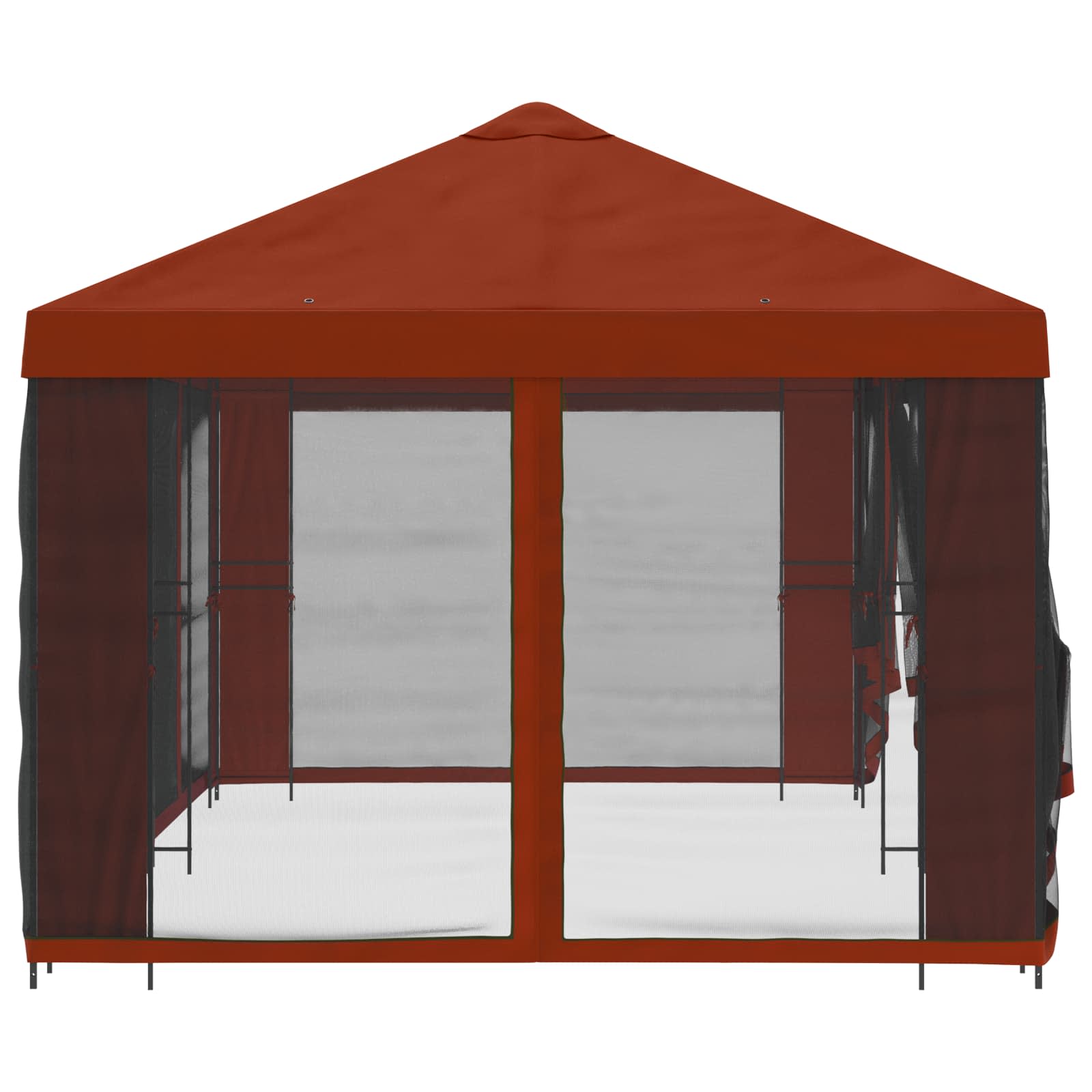 Pavillon mit Seitenwänden 6 x 3 m Terrakotta