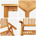 Garten Essgruppe Faltbar 5 pcs Braun Massivholz Akazie