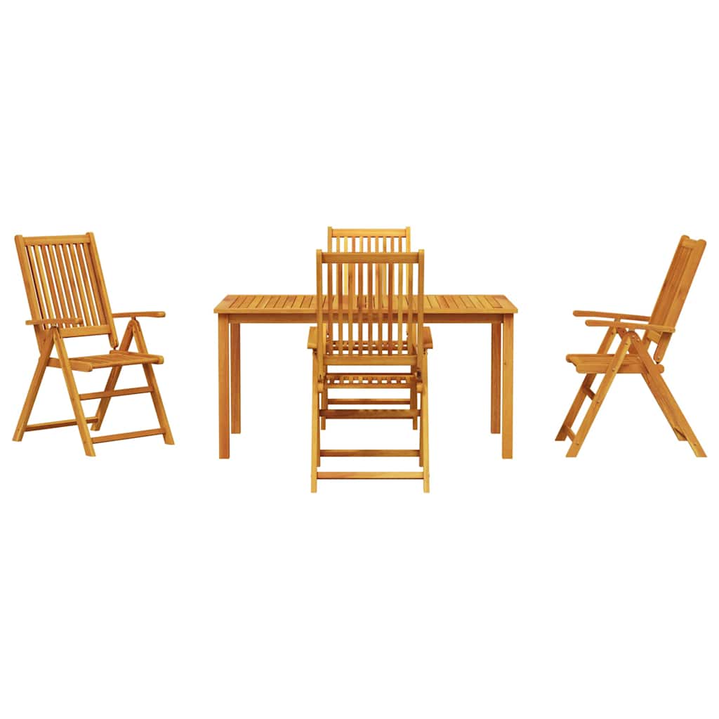 Garten Essgruppe Faltbar 5 pcs Braun Massivholz Akazie
